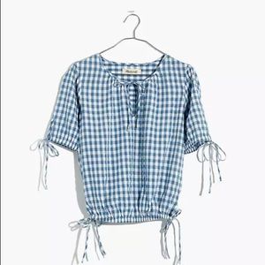 Madewell Gingham Side-Tie Top
